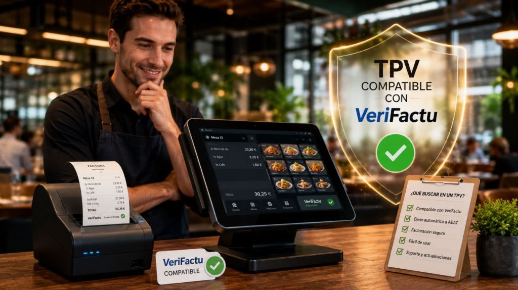 VeriFactu para restaurantes con TPV compatible para cumplir la normativa de facturación