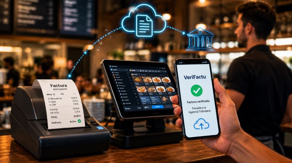 VeriFactu para restaurantes con TPV que envía facturas verificadas a la Agencia Tributaria